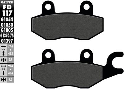 GALFER remblokken "fd117" brake pad fd117 g1054 organic