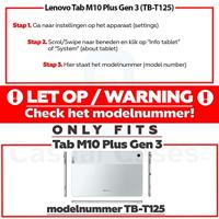 Lunso - Lenovo Tab M10 Plus Gen 3 Beschermfolie (3e generatie) - 2 stuks Full cover Screenprotector - thumbnail
