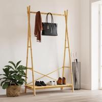 VidaXL Kledingrek met schap 102x50x190 cm bamboe - thumbnail