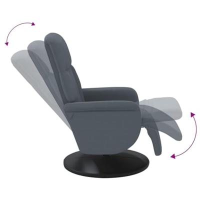 Fauteuil met voetensteun verstelbaar fluweel donkergrijs Fauteuil met voetensteun verstelbaar fluweel donkergrijs