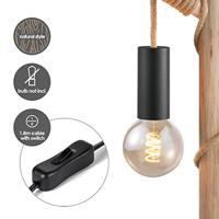 Landelijke tafellamp Maritime - 21/21/55cm - bedlampje - Hout - geschikt voor E27 LED lichtbron - met snoerschakelaar - geschikt voor woonkamer, slaapkamer en thuiskantoor - thumbnail