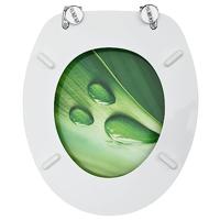 VidaXL Toiletbril met deksel waterdruppel mdf groen - thumbnail
