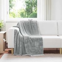VidaXL Gooi deken grijs 130 x 150 cm fleece - thumbnail