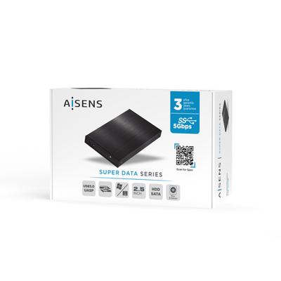 Hard drive hoes Aisens ASE-2523B Zwart 2,5"