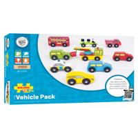 Bigjigs houten voertuigen, 9st. - thumbnail