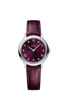 Horlogeband Omega 032Z016943 / 43413286061001 / De Ville Krokodillenleer Bordeaux 13mm