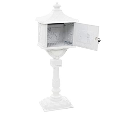VidaXL Staande brievenbus vintage stijl roestbestendig aluminium wit