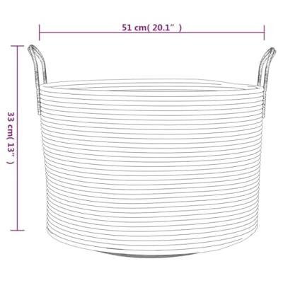 Opbergmand 51x33 cm katoen beige en wit