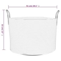 Opbergmand 51x33 cm katoen beige en wit - thumbnail
