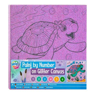 Creative Craft Group Schilderen op nummer glitter canvas, 9dlg.