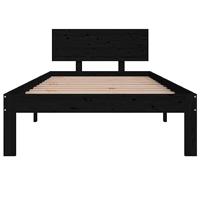 Bedframe massief grenenhout zwart 90x200 cm - thumbnail
