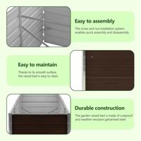 Plantenbak verhoogd 240x80x45 cm gegalvaniseerd staal bruin - thumbnail