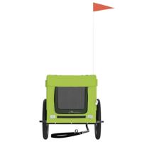 Hondenfietstrailer oxford stof en ijzer groen en zwart - thumbnail