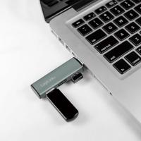 LogiLink UA0395 USB 3.2 Gen 2-hub Met aluminium behuizing, Met status-LEDs Space grijs - thumbnail