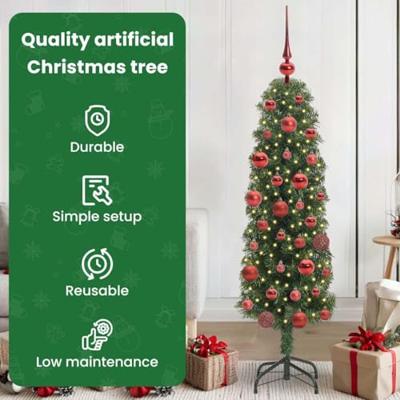 VidaXL Kunstkerstboom groen 150 cm pvc en staal en kunststof VidaXL Kunstkerstboom groen 150 cm pvc en staal en kunststof