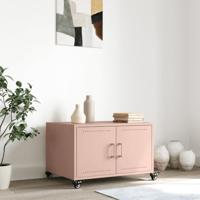 Salontafel 68x50x43,5 cm staal roze - thumbnail