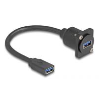 DeLOCK d-type usb 5 gbps cable type-a female to type-a female kabel (zwart, 20cm) - thumbnail