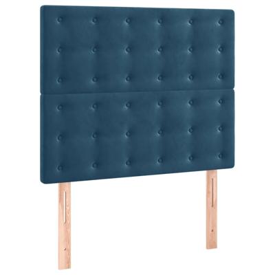 vidaXL Boxspring met matras en LED fluweel donkerblauw 120x200 cm