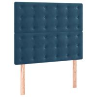 vidaXL Boxspring met matras en LED fluweel donkerblauw 120x200 cm - thumbnail