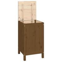 Wasmand 44x44x76 cm massief grenenhout honingbruin - thumbnail