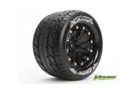 Louise MT-Rocket Banden Set - 2.8" Velgen Zwart - Hex 12mm (electro 2WD: RR) - thumbnail