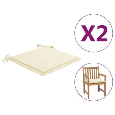 vidaXL Tuinstoelkussens 2 st 50x50x3 cm crème vidaXL Tuinstoelkussens 2 st 50x50x3 cm crème