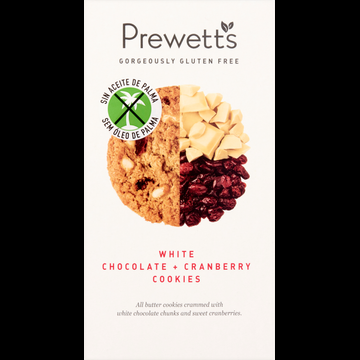 Prewett&apos;s Witte Chocolate + Cranberry Cookies 150 g bij Jumbo