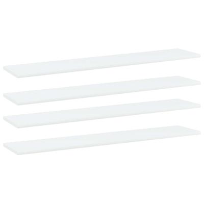 VidaXL Wandschappen 4 st 100x20x1,5 cm bewerkt hout wit VidaXL Wandschappen 4 st 100x20x1,5 cm bewerkt hout wit