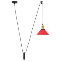 Hanglamp in hoogte verstelbaar E27 22 cm metaal glanzend rood - thumbnail