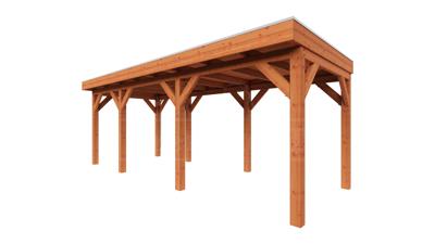 Trendhout Overkapping Refter XL 675x285 cm- Plat dak- Onbehandeld lariks Douglas hout- Trendhout Trendhout Overkapping Refter XL 675x285 cm- Plat dak- Onbehandeld lariks Douglas hout- Trendhout