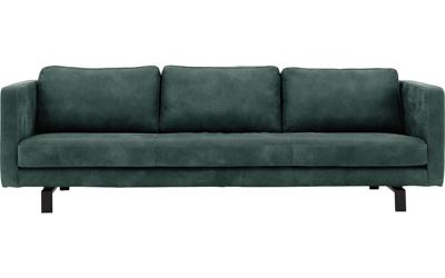 Goossens Excellent Bank Nuance groen, leer, 4-zits, urban industrieel