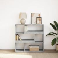 Boekenkast / kamerscherm 100x33x94,5 cm betongrijs - thumbnail