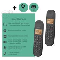 Draadloze vaste telefoon - LOGICOM - DECT ILOA 255T DUO - Zwart - Met antwoordapparaat - thumbnail