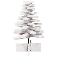 Kerstdecoratie kerstboom 60 cm massief grenenhout wit - thumbnail