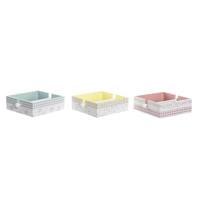 Servethouder DKD Home Decor Vichy Sweet Metaal Aluminium Hout MDF 22 x 18 x 6 cm (3 Stuks) - thumbnail
