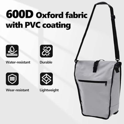 VidaXL Fietstas grijs 34 x 16 x 59 cm polyester