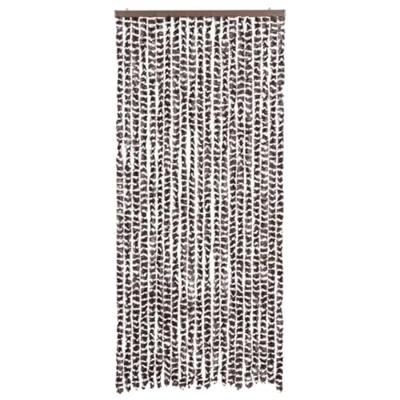 VidaXL Vliegengordijn 90x220 cm chenille bruin en wit