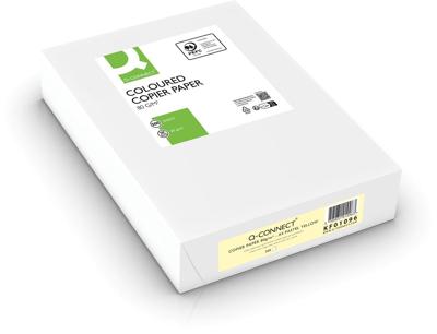Q-CONNECT gekleurd kopieerpapier, A4, 80g, pak van 500 vel, lichtgeel