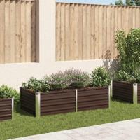 VidaXL Plantenbak verhoogd 160x80x45 cm gegalvaniseerd staal bruin - thumbnail