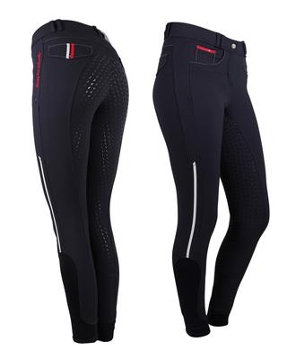QHP Rijbroek Coco anti-slip zitvlak donkerblauw maat:36