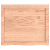 Wastafelblad 60x50x(2-4) cm behandeld massief hout lichtbruin - thumbnail
