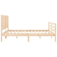Bedframe met hoofdbord massief hout - thumbnail