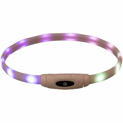 TRIXIE LICHTGEVENDE HALSBAND HOND USB SILICONEN OPLAADBAAR MEERKLEURIG 65X1,6 CM - thumbnail