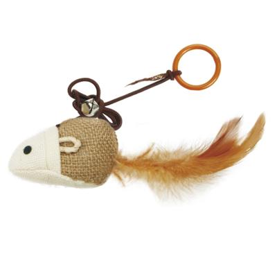 Muis met veer belletje en catnip speelgoed voor de kat
