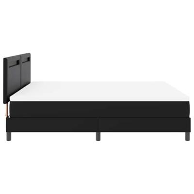 Boxspringbed met Matras in Zwart, Super King Size, Faux Leer - thumbnail