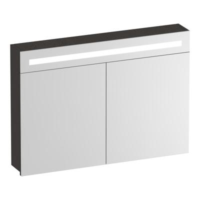 Brauer Promise Spiegelkast - 100 cm - met Verlichting - 2 Spiegeldeuren - Timber Anthracite
