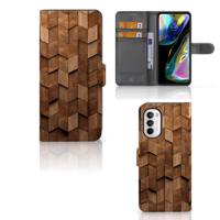 Book Style Case voor Motorola Moto G52 | Moto G82 Wooden Cubes - thumbnail