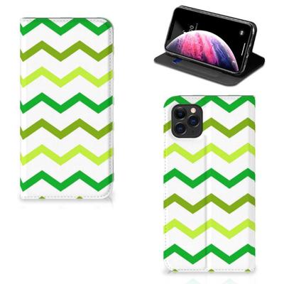 Apple iPhone 11 Pro Max | Hoesje met Magneet | Zigzag Groen