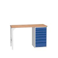 Bott Verso Werkbank | 7 Lades | Breedte 1500mm | Multiplex | RAL 5010 - 16921901.11 - thumbnail