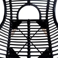 Eetkamerstoelen 2 st natuurlijk rattan zwart - thumbnail